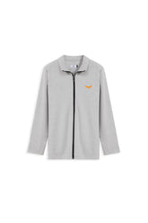 Thermal Mock Neck Full Zipper - Platinum